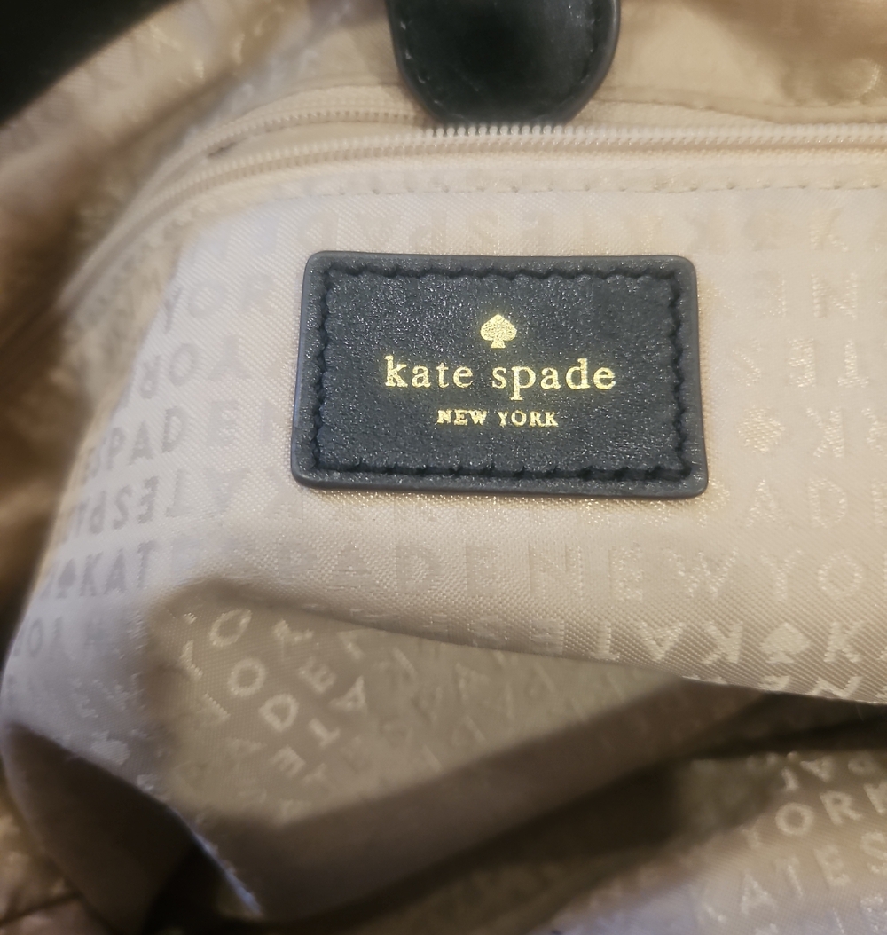 Kate spade New York Hancock Park Maryanne Black and Cream Bow-Trim Leather Tote - Picture 11 of 13